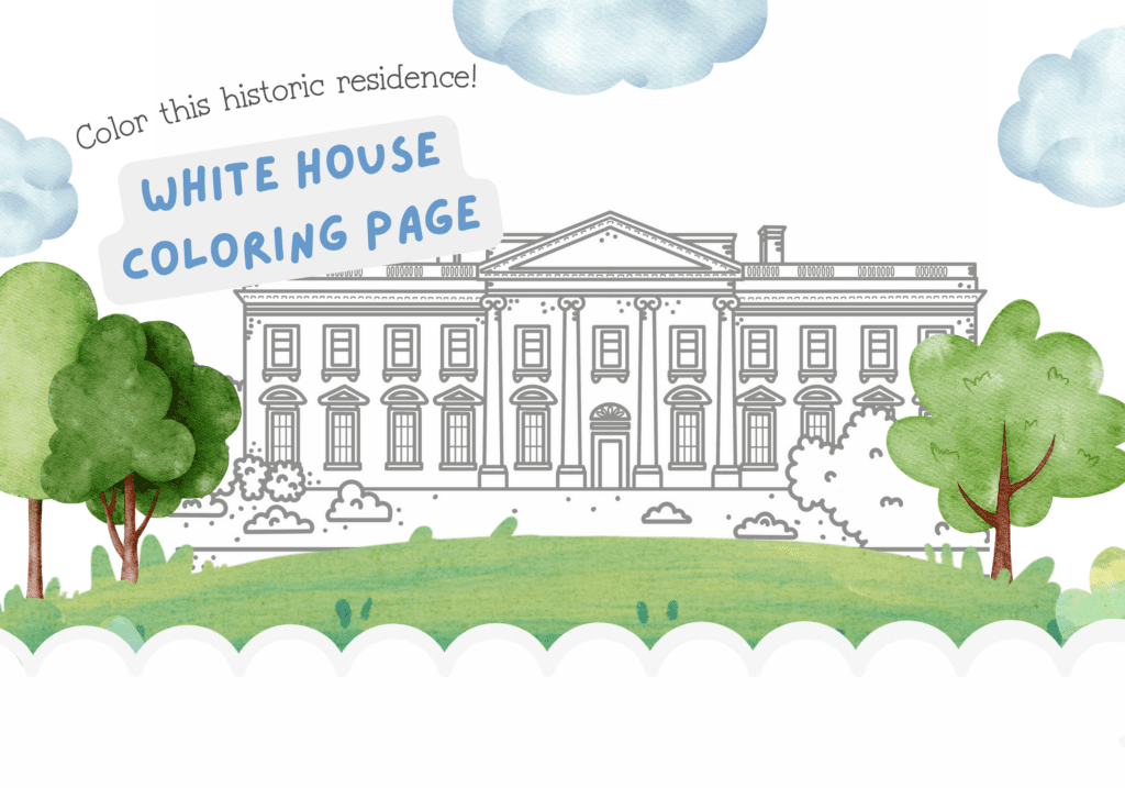 Coloring through history white house coloring page