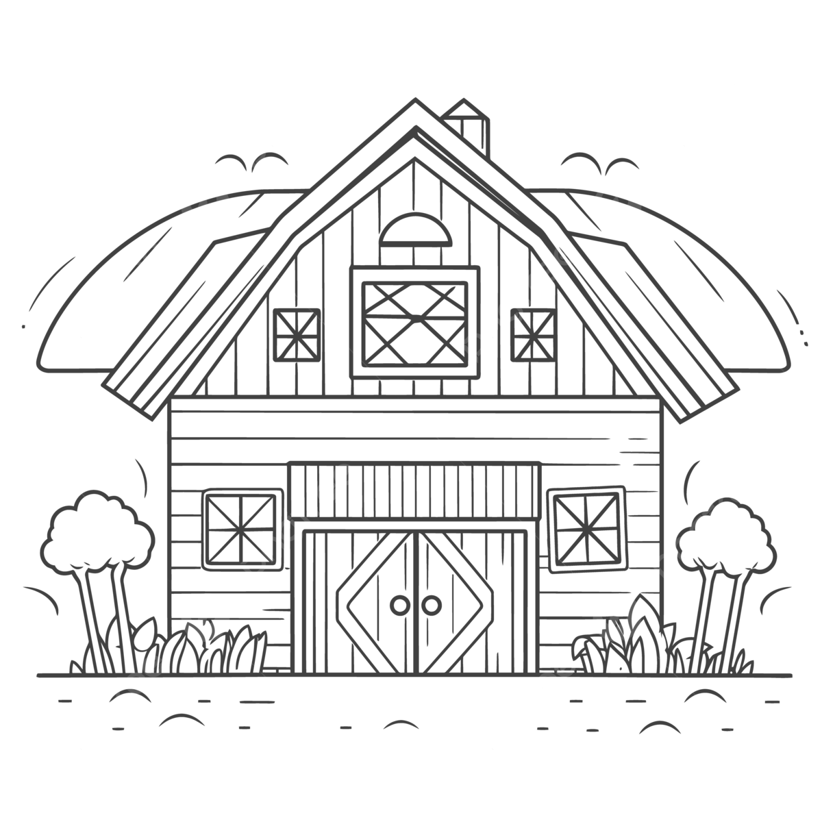 House coloring page simple country farm home free outline sketch drawing vector house drawing wing drawing farm drawing png and vector with transparent background for free download