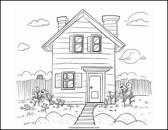 Best free house coloring pages easy print