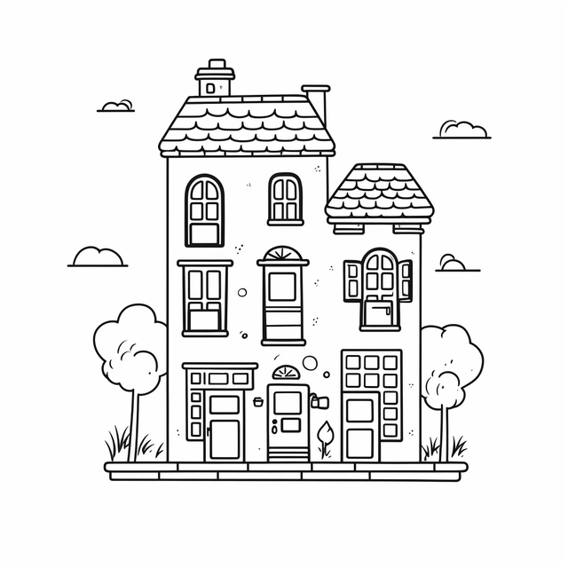 White house drawing png vector psd and clipart with transparent background for free download