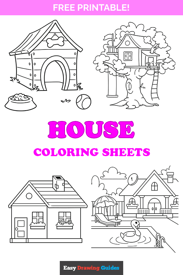 Free printable house coloring pages for kids