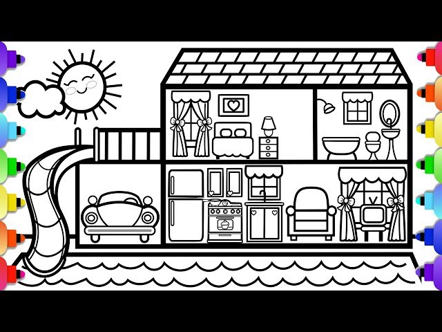 How to draw a siple fun house coloring page ðððððð fun house coloring pages