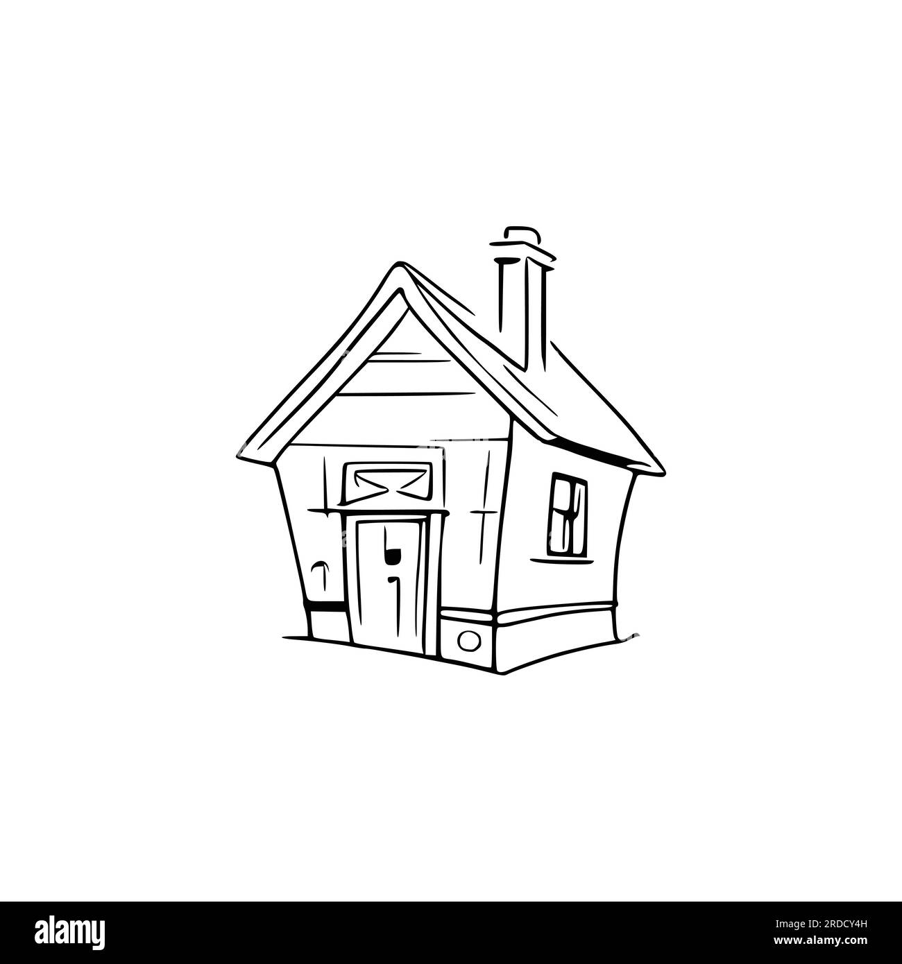 Nice simple house coloring book line art house outline house house coloring page line art home black and white coloring pages stock vector image art