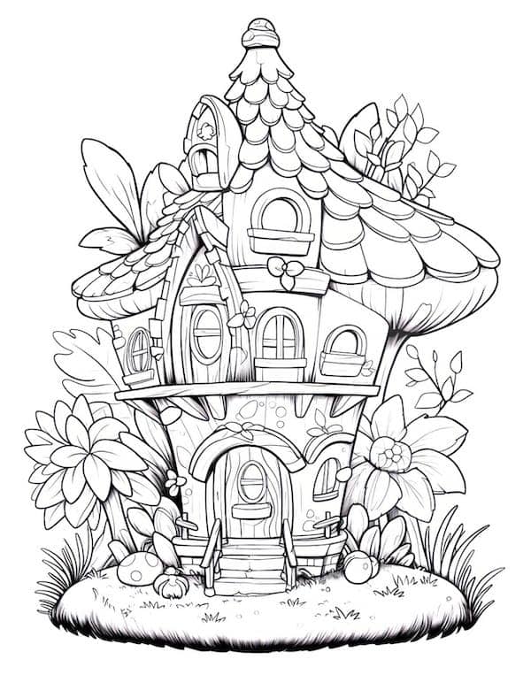 House coloring pages for adults and kids