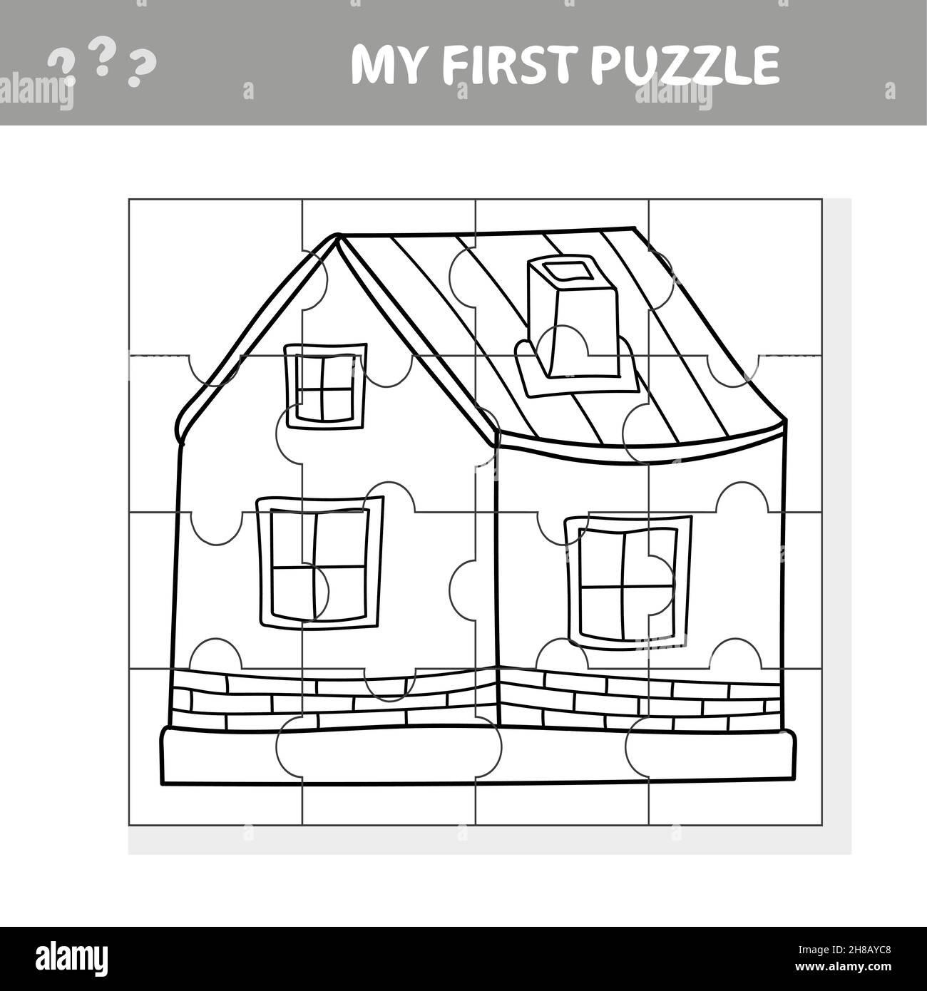 Education paper game for children carton house my first puzzle