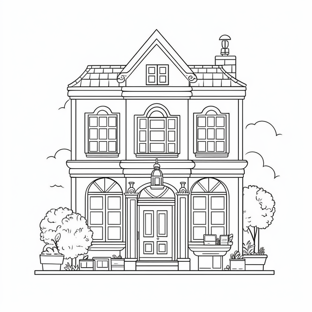 White house drawing png vector psd and clipart with transparent background for free download