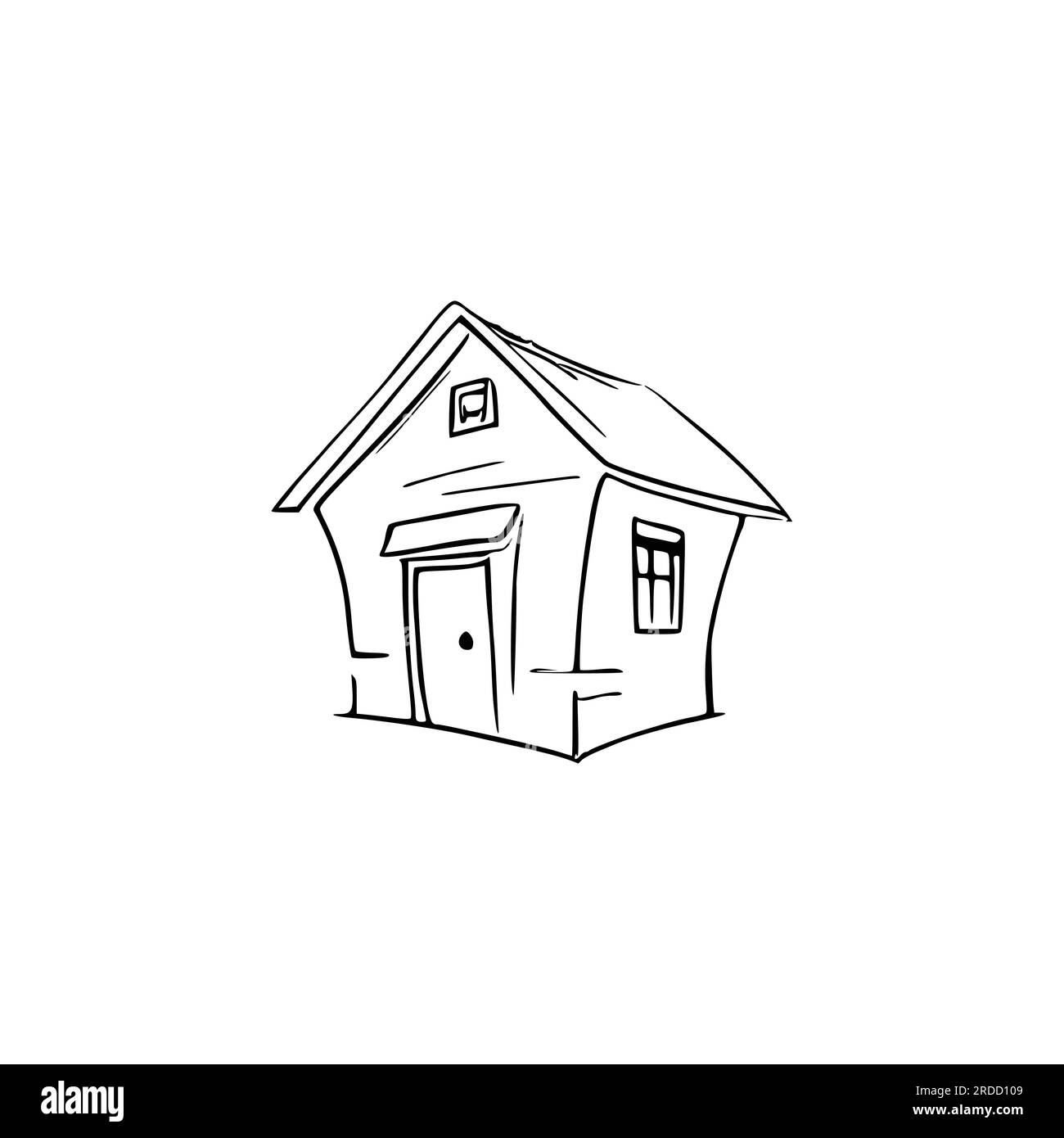 Nice simple house coloring book line art house outline house house coloring page line art home black and white coloring pages stock vector image art