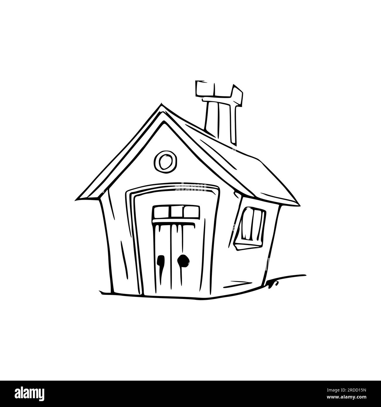 Nice simple house coloring book line art house outline house house coloring page line art home black and white coloring pages stock vector image art