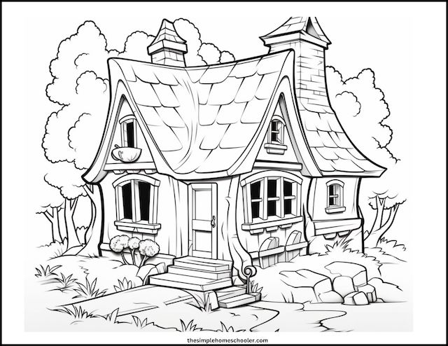 Best free house coloring pages easy print