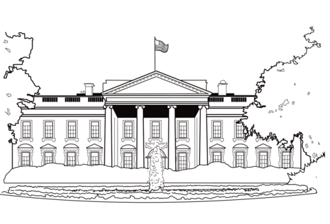 The white house coloring page free printable coloring pages