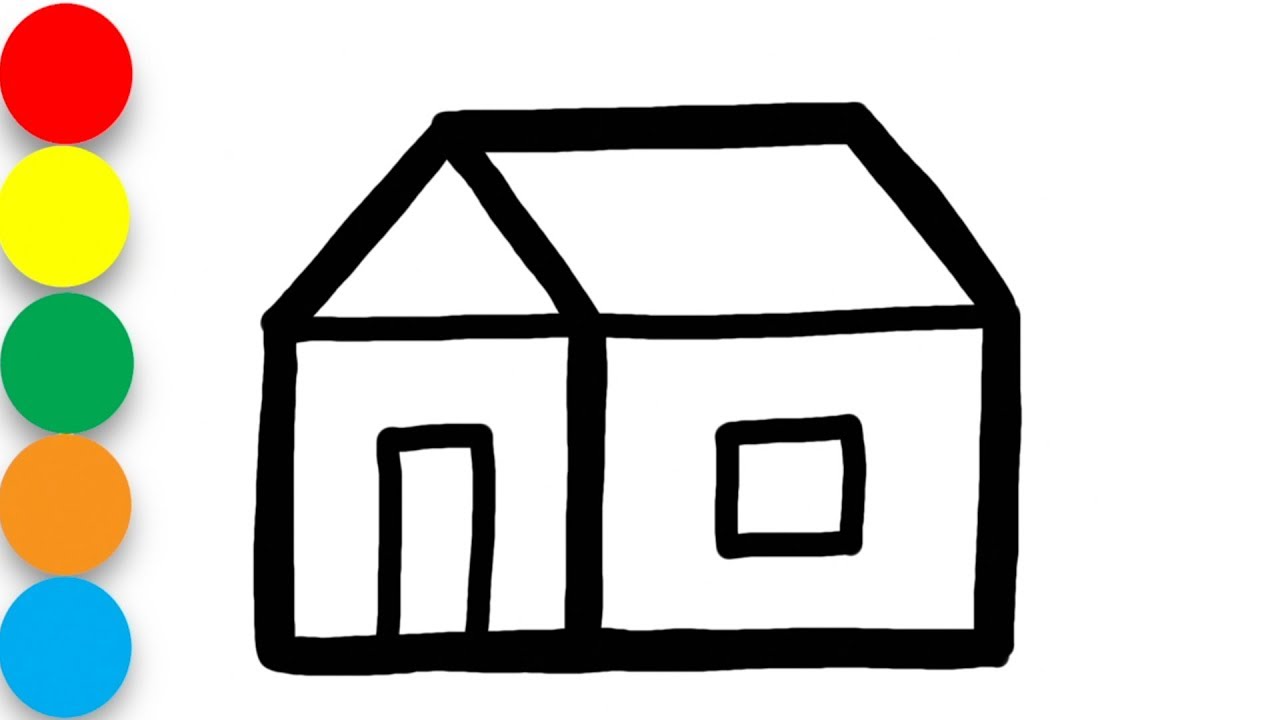 House coloring page for toddlers kids