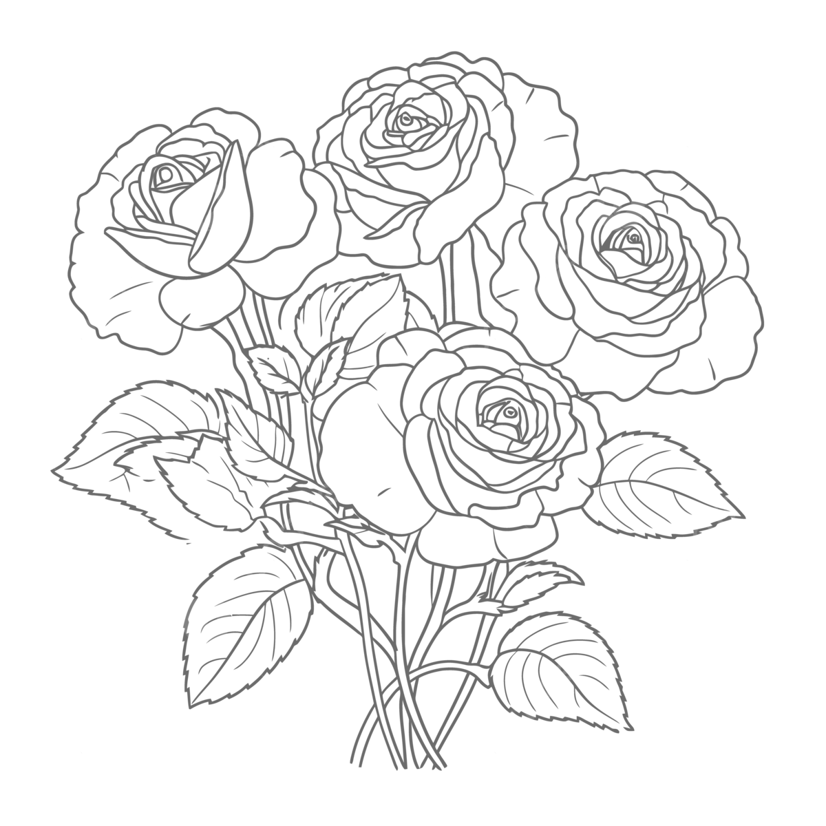 Picture of roses for coloring pages outline sketch drawing vector rose flowers drawing rose flowers outline rose flowers sketch png and vector with transparent background for free download