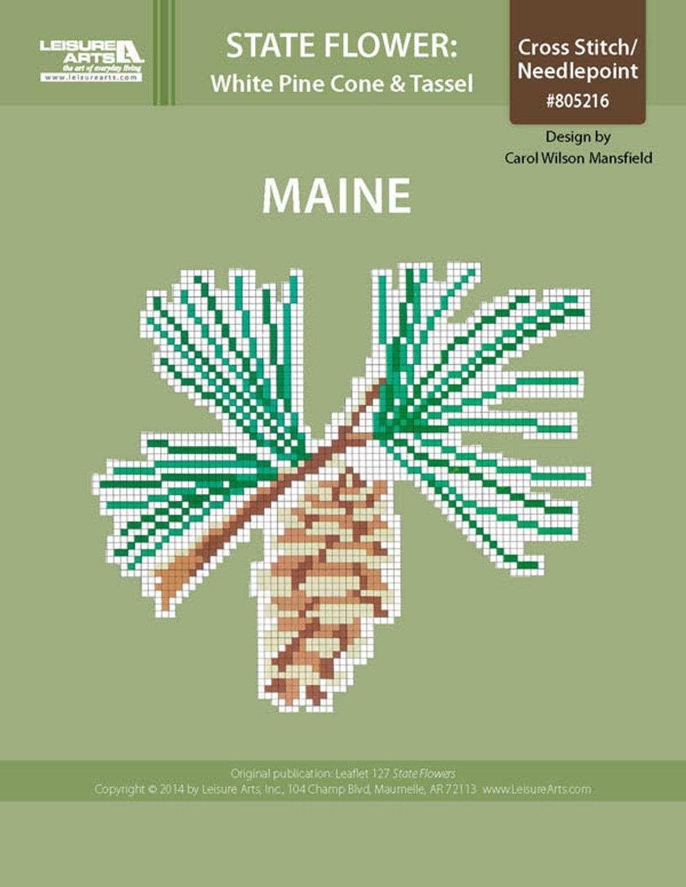 Maine white pine cone and tassel epattern
