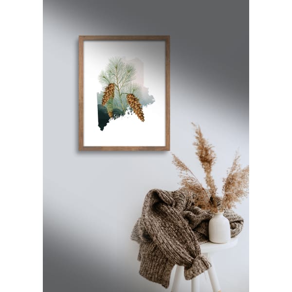 Maine white pine cone and tassel state flower series wanderlust gifts and home decor
