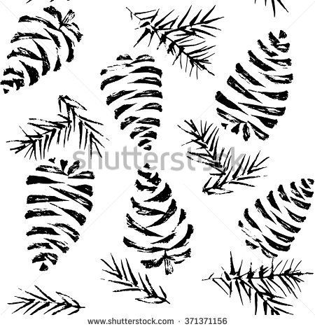 Conifer stock vectors vector clip art simple le drawgs pe cones drawgs
