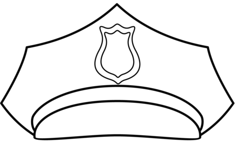 Police hat coloring page free printable coloring pages