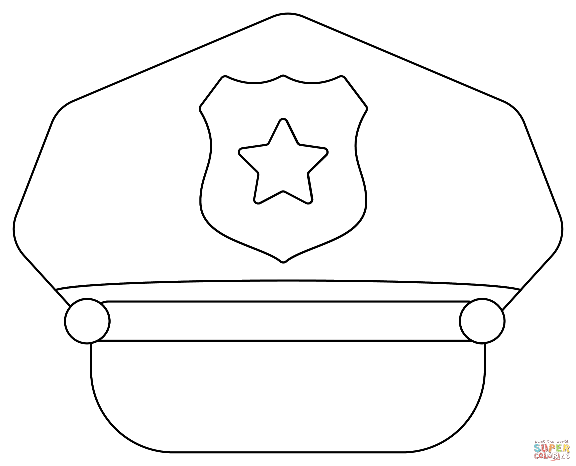 Police hat coloring page free printable coloring pages