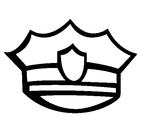 Police cap coloring page