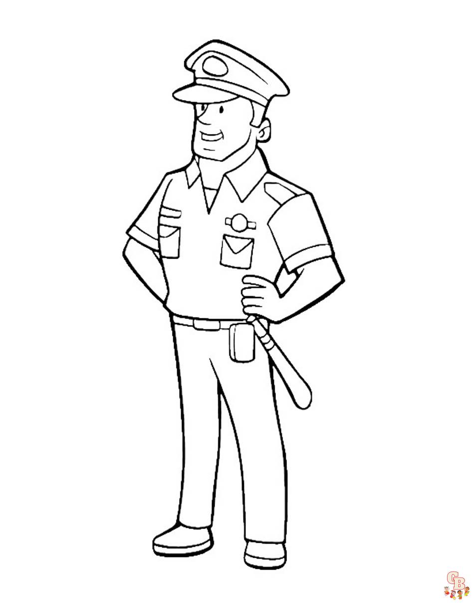 Police coloring pages to print for kids