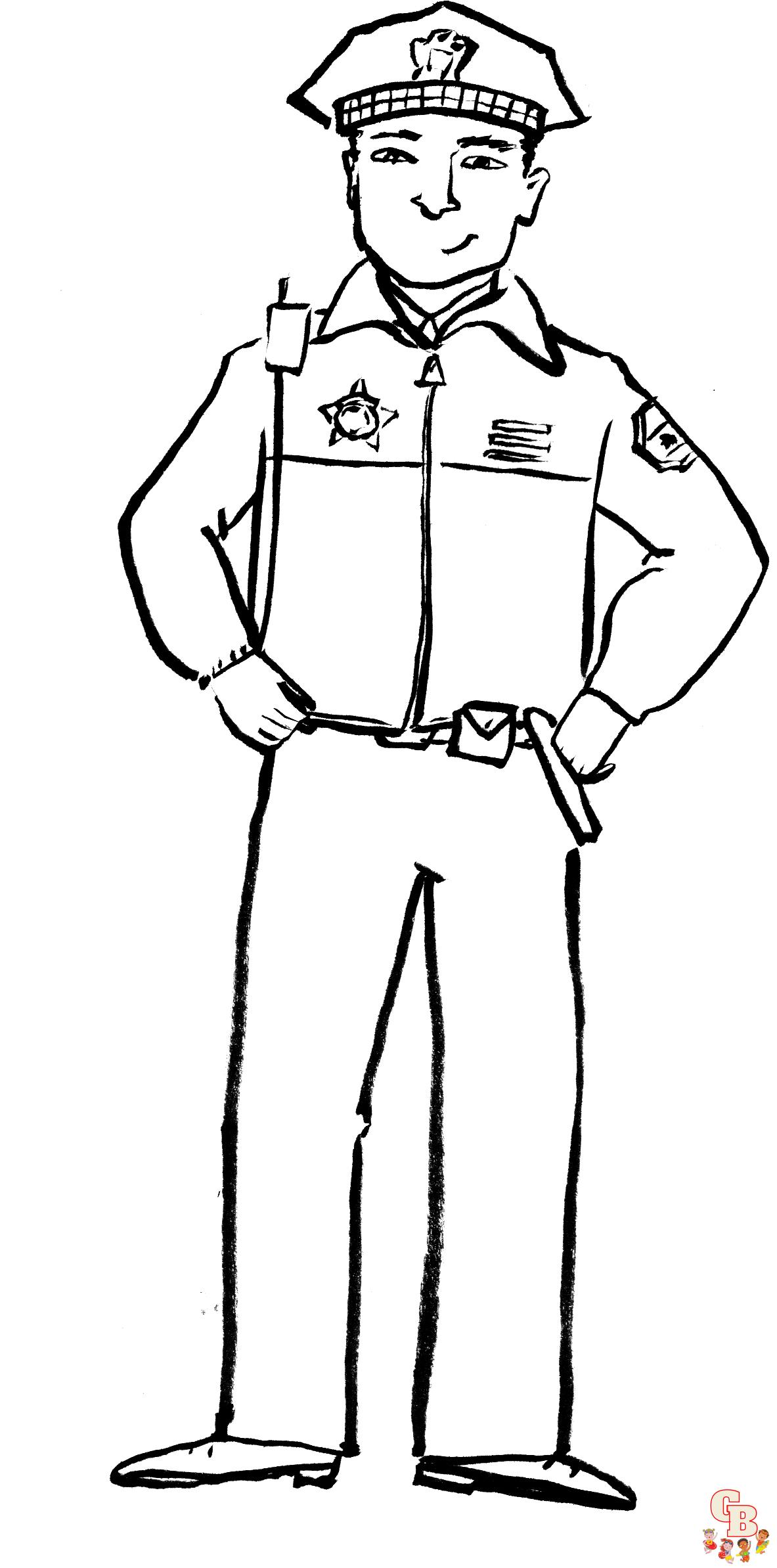 Police coloring pages to print for kids