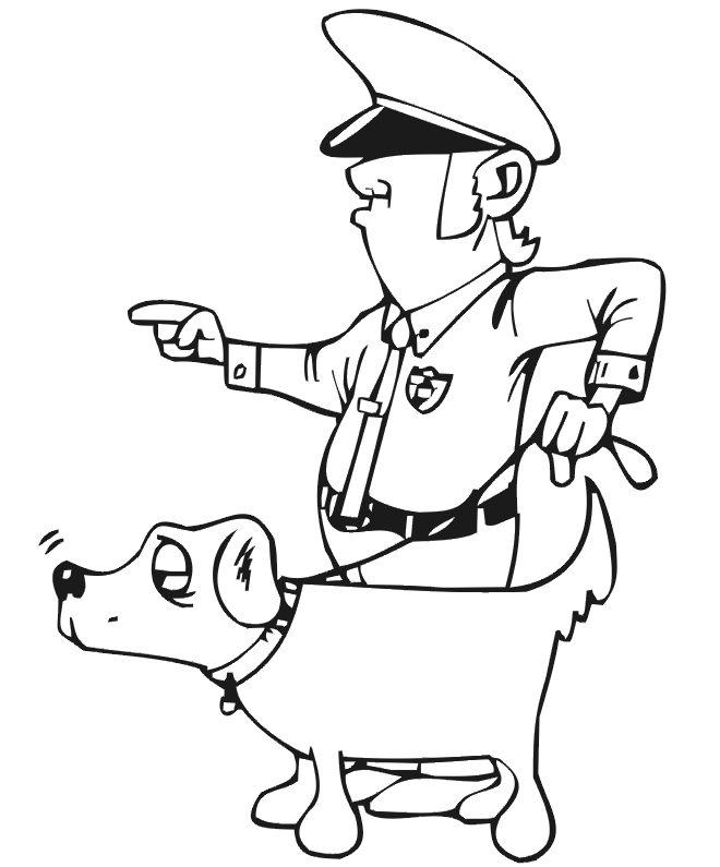 Dog coloring page police dog