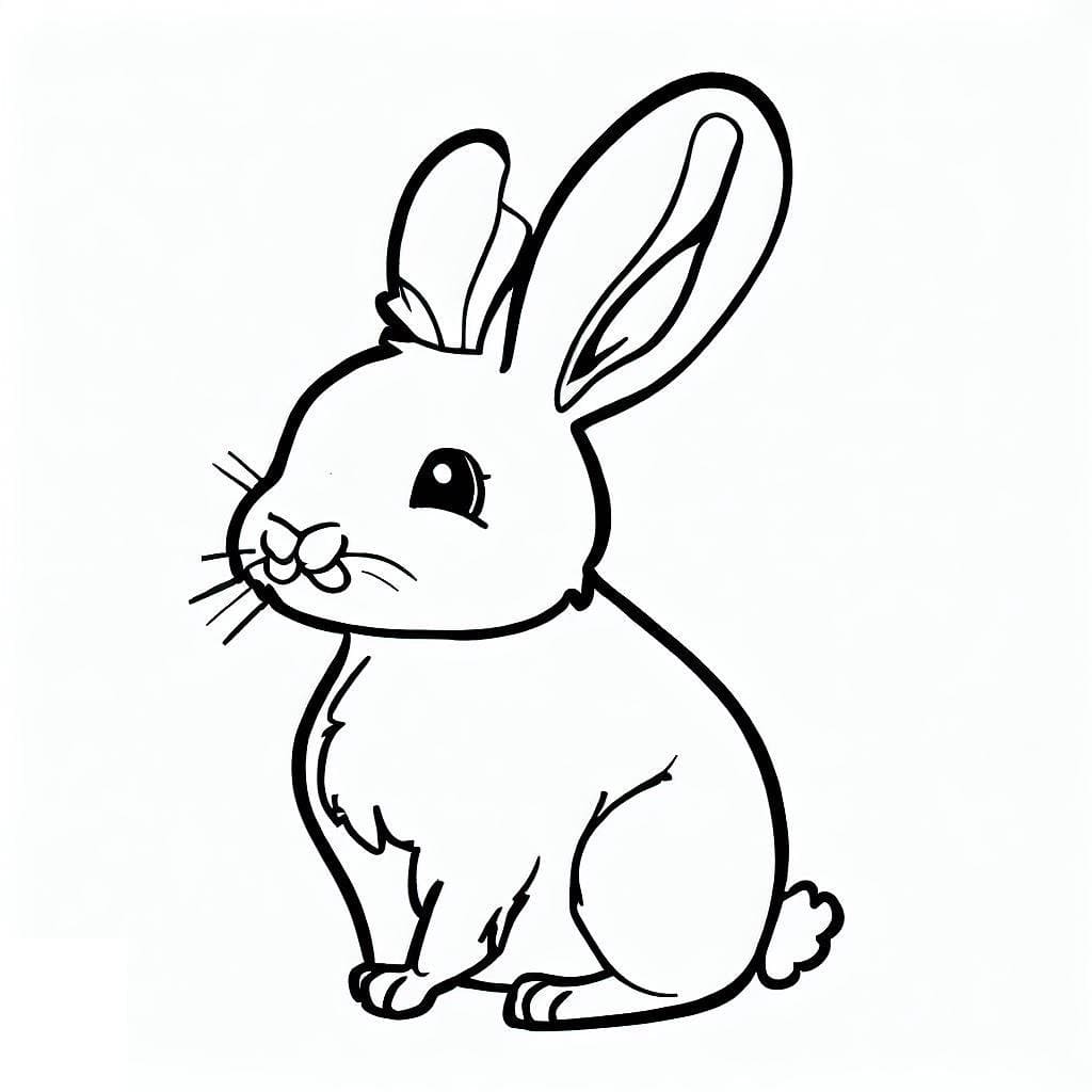 A cute rabbit coloring page