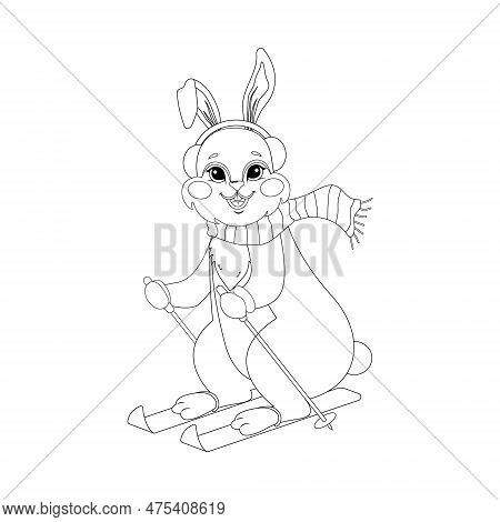 Cute bunny coloring vector photo free trial bigstock