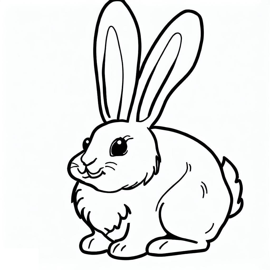 Very cute rabbit coloring page