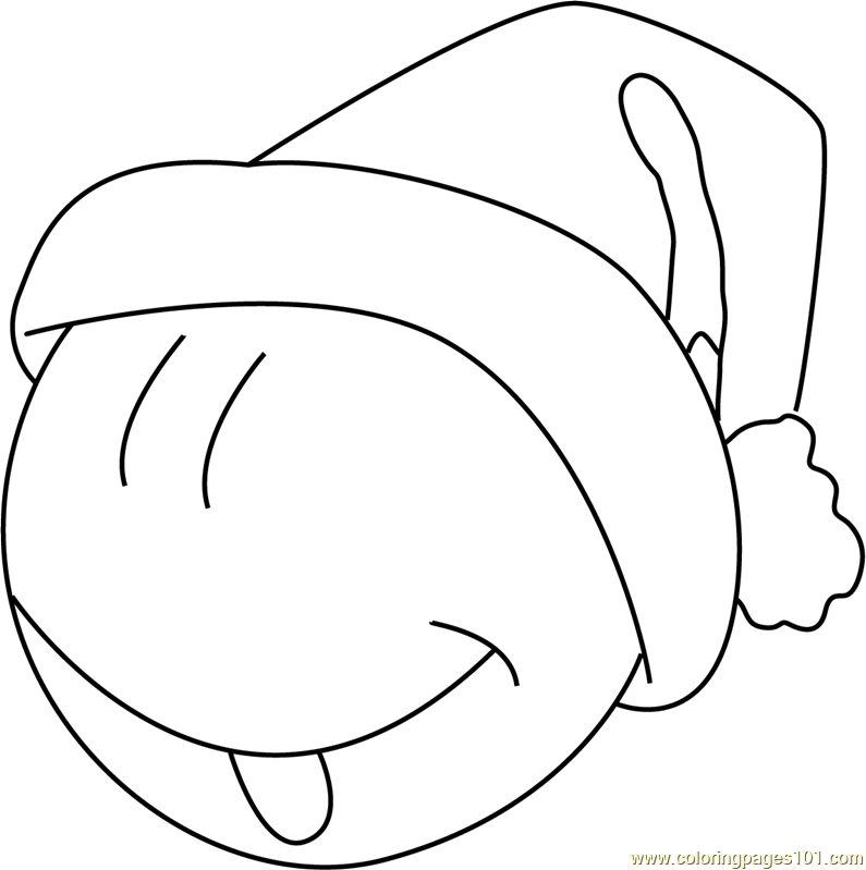 Santa emoji coloring page for kids