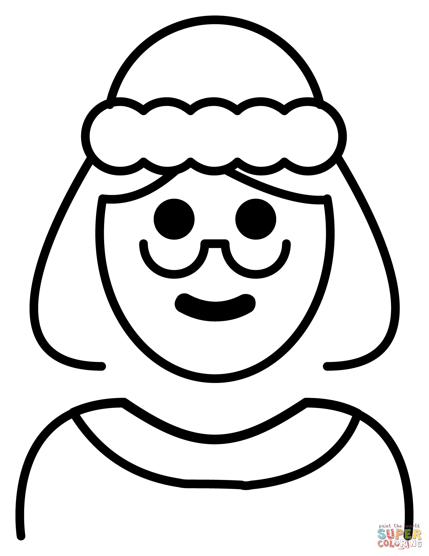 Mrs claus emoji coloring page free printable coloring pages