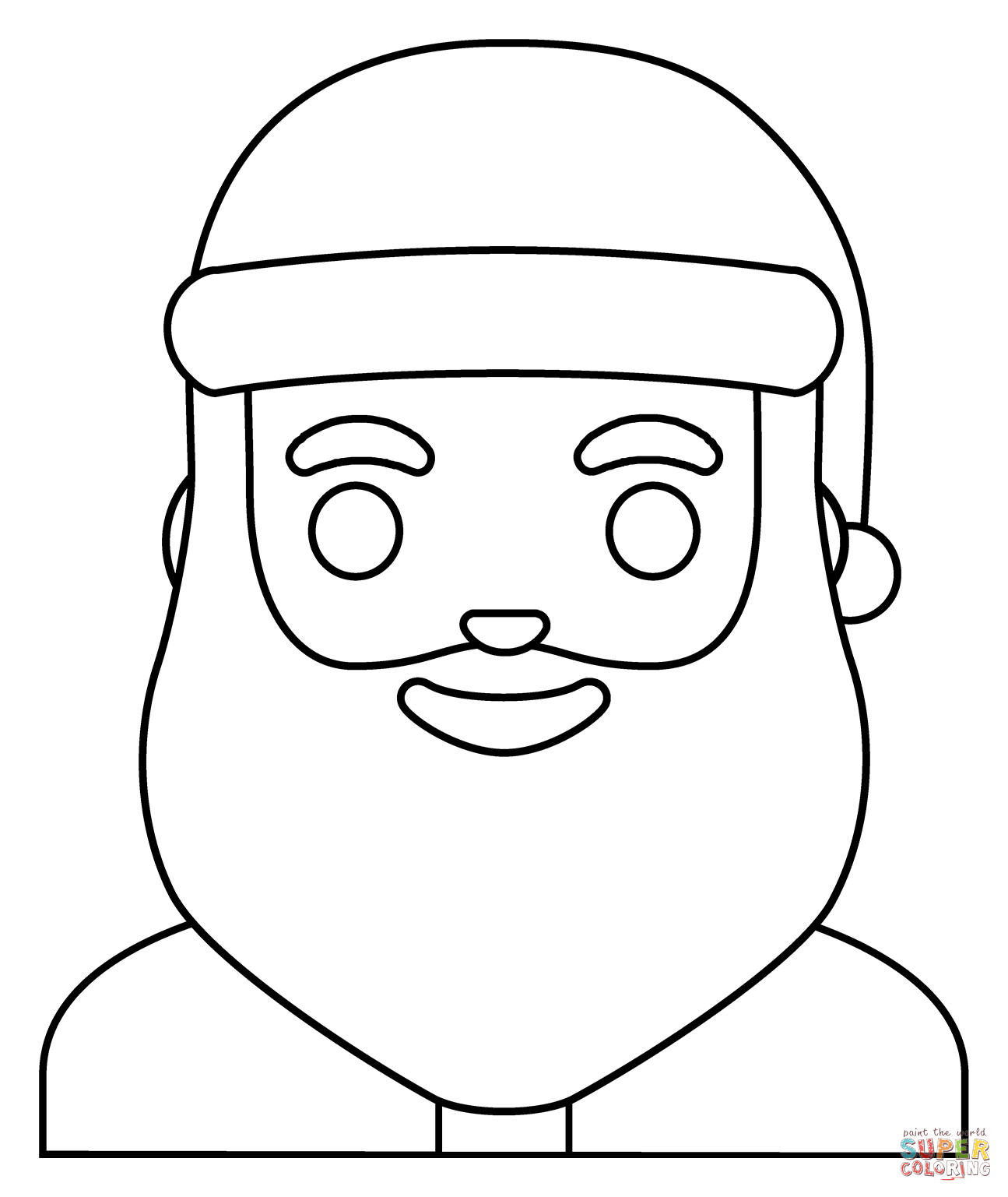 Santa claus emoji coloring page free printable coloring pages