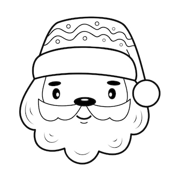 Premium vector christmas coloring book or page christmas santa claus black and white vector illustration