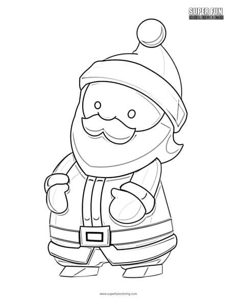 Cartoon santa christmas coloring page