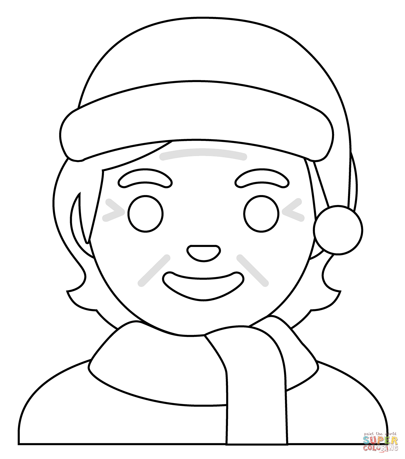 Mx claus emoji coloring page free printable coloring pages