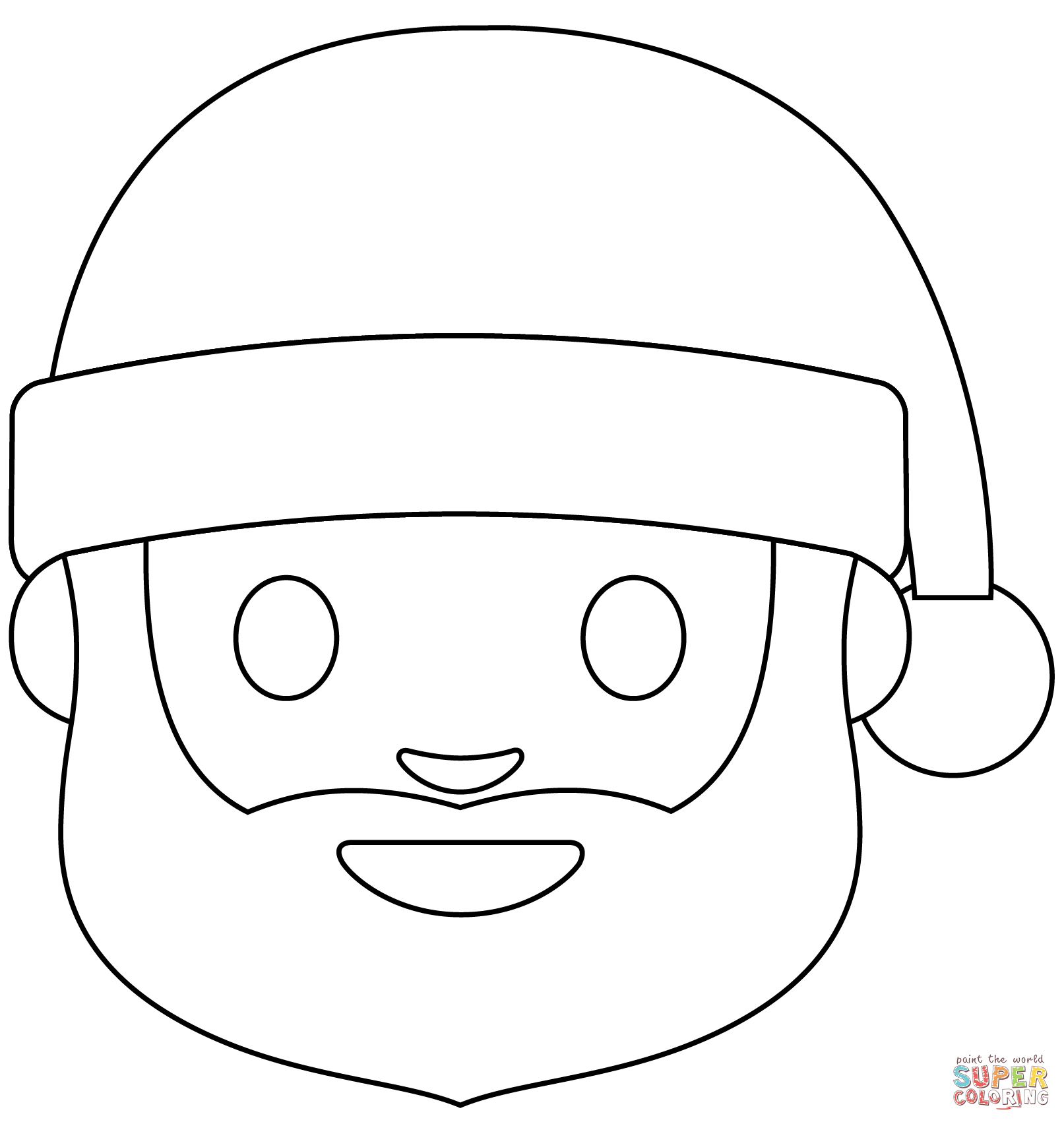 Santa claus emoji coloring page free printable coloring pages