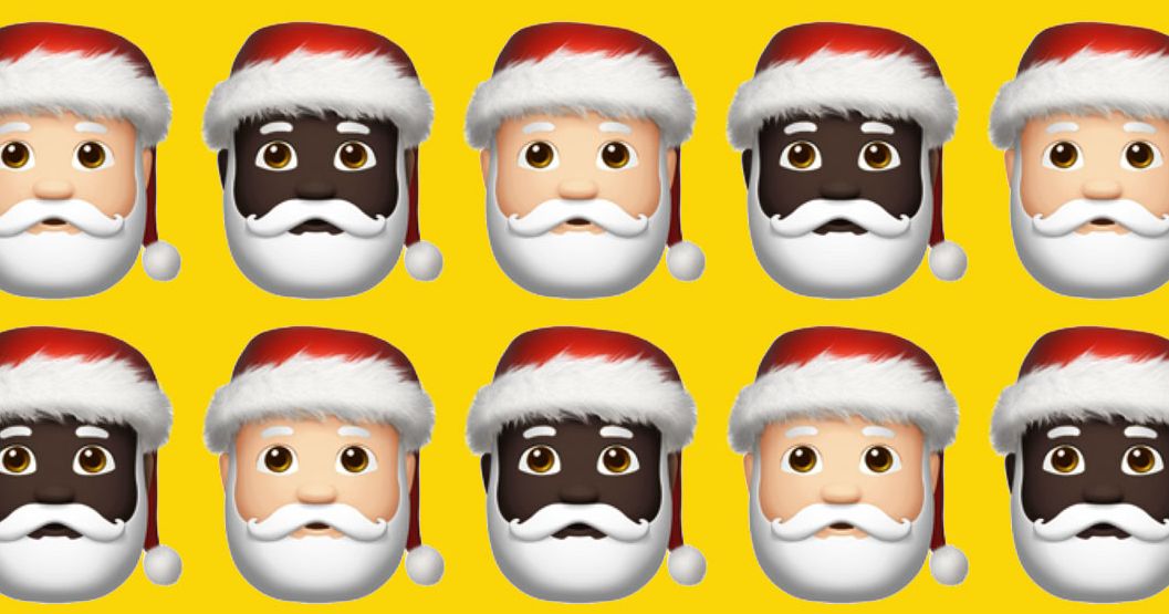 Why is emoji black santa sad but white santa is happy