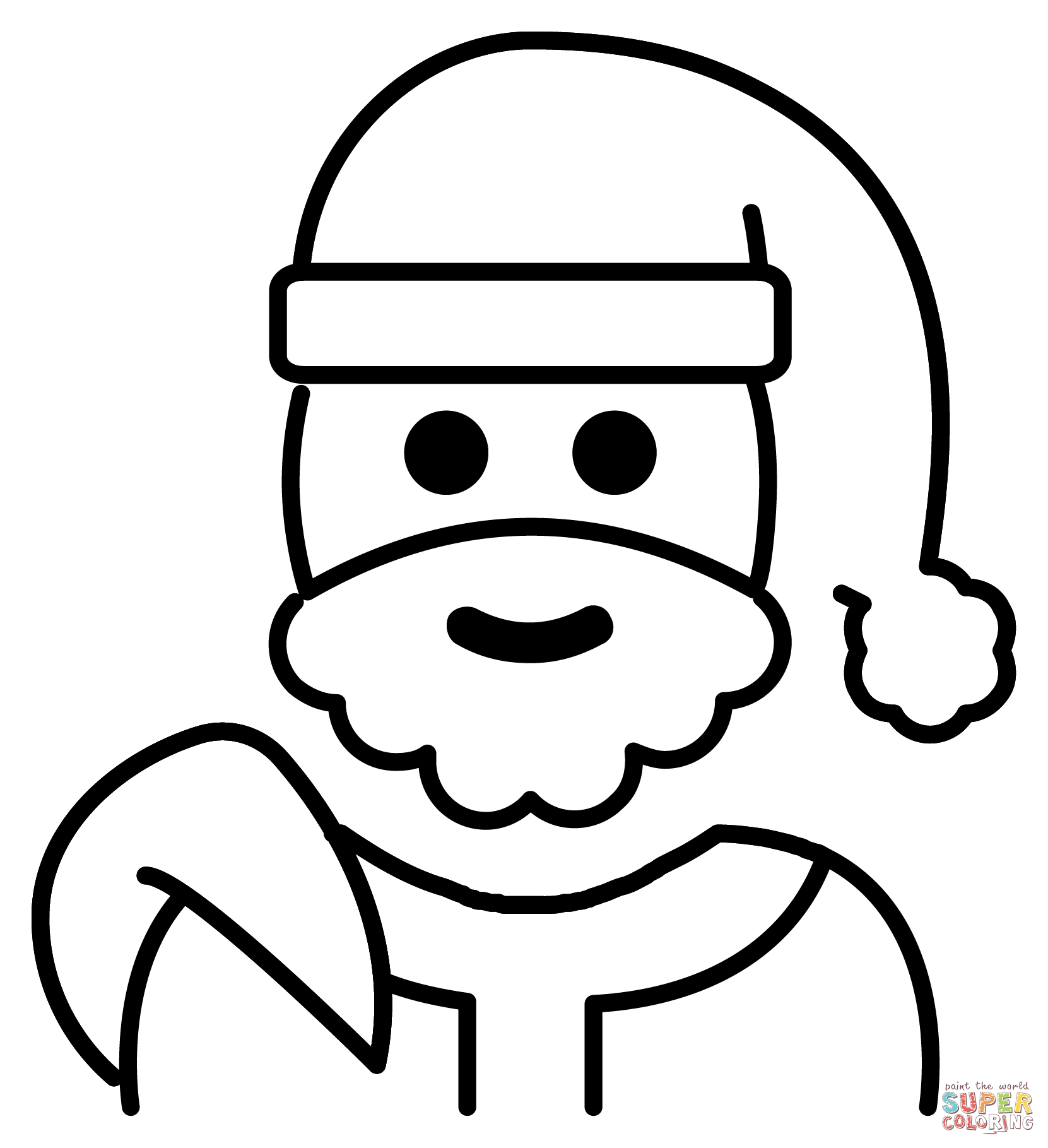 Santa claus emoji coloring page free printable coloring pages