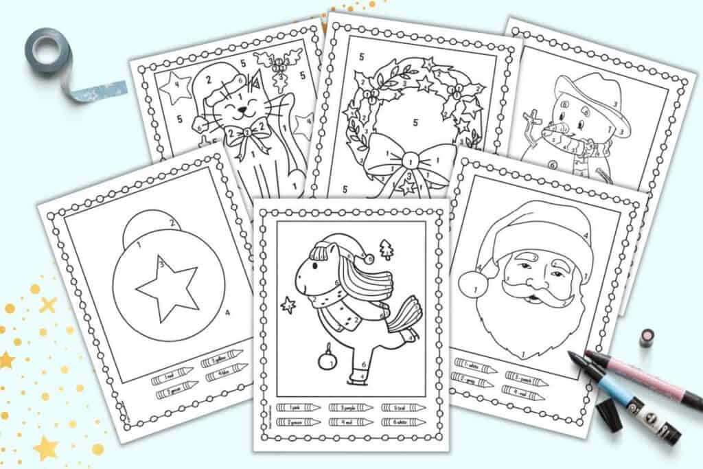 Free printable christmas color by number