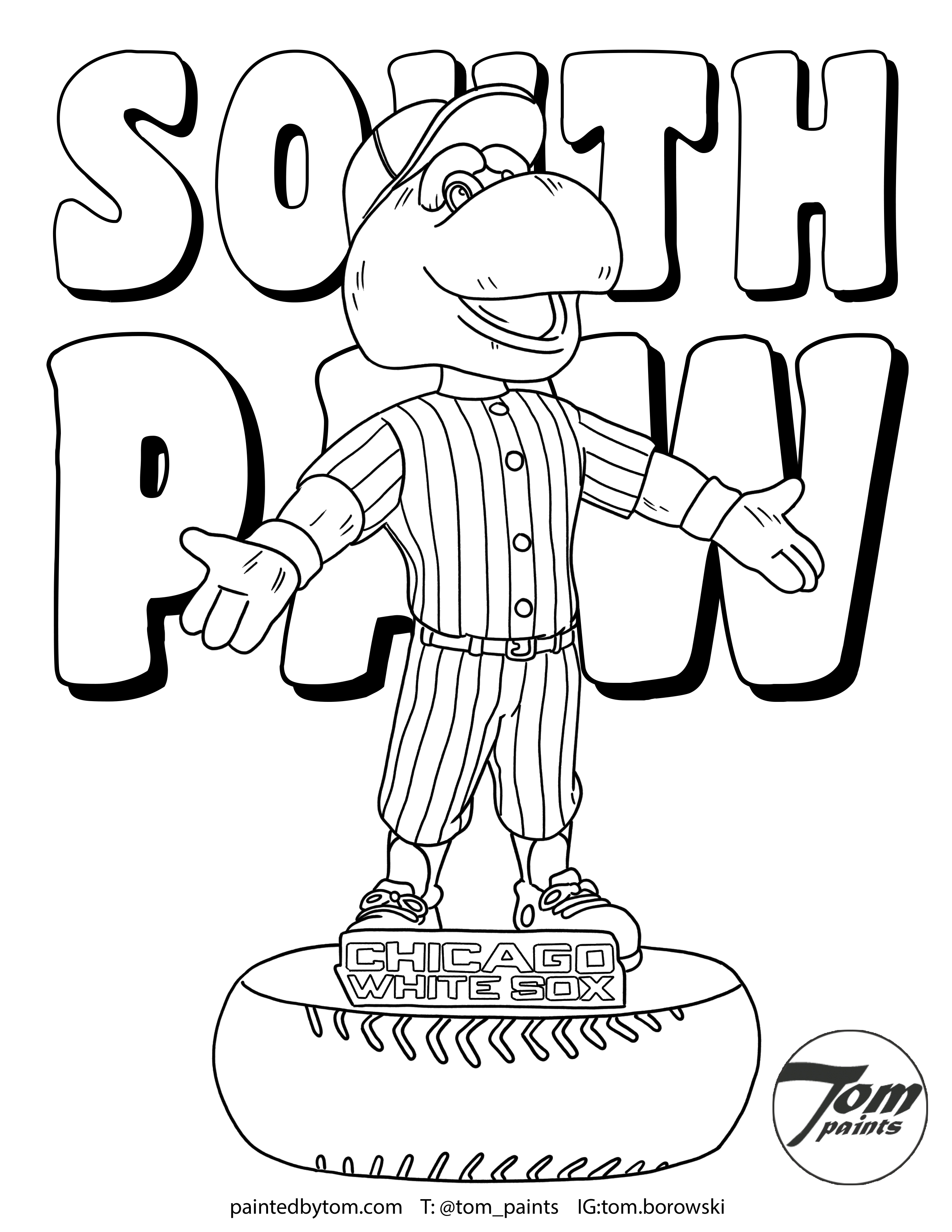 Tompaints on x for any of you with kids or just want to pass the time by coloring here are some coloring book pages i made based on white sox bobbleheads if