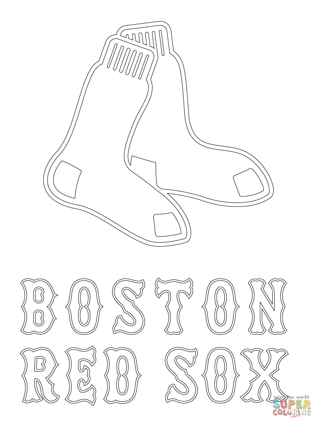 Boston red sox logo coloring page free printable coloring pages