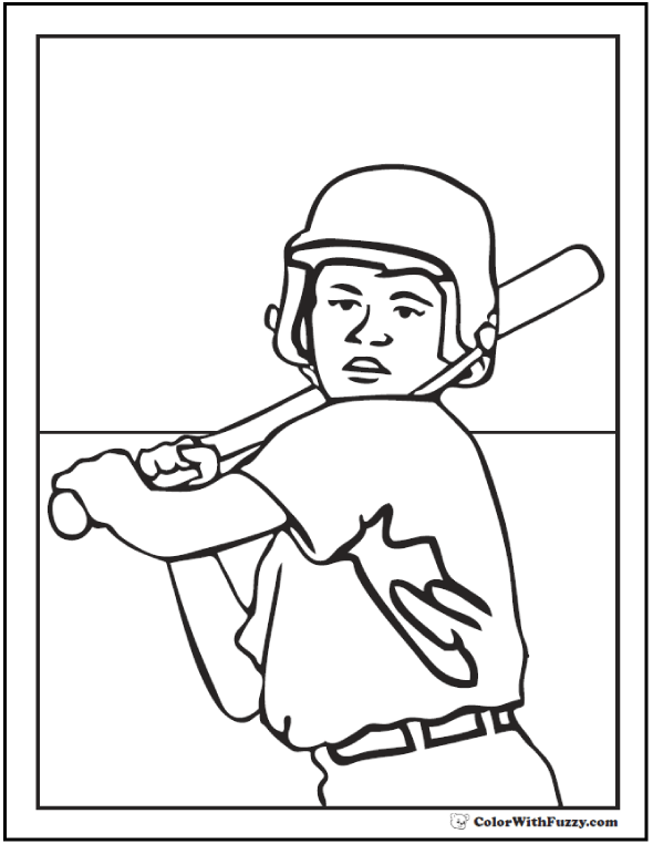 Baseball coloring pages â pitcher and batter sports coloring pages