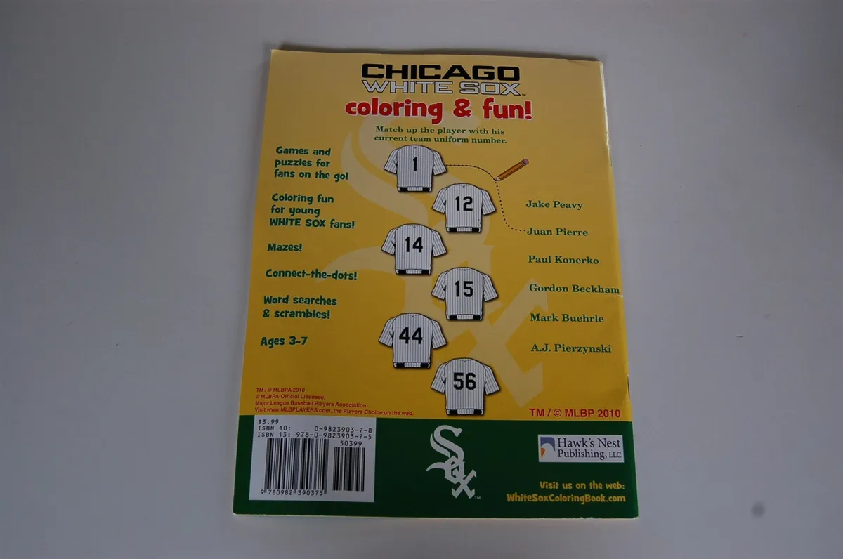 Chicago white sox baseball coloring book