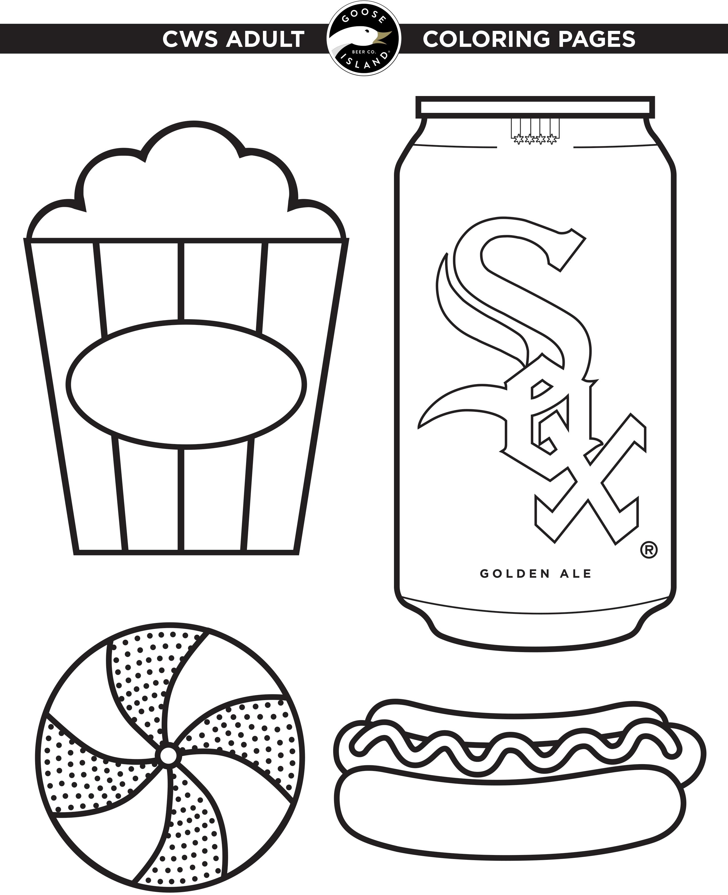 Chicago white sox on x who said kids get to have all the fun we created special adult coloring pages with the help from our friends at gooseisland print color and share