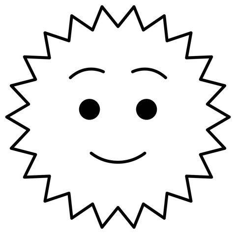 Sun with face emoji coloring page free printable coloring pages