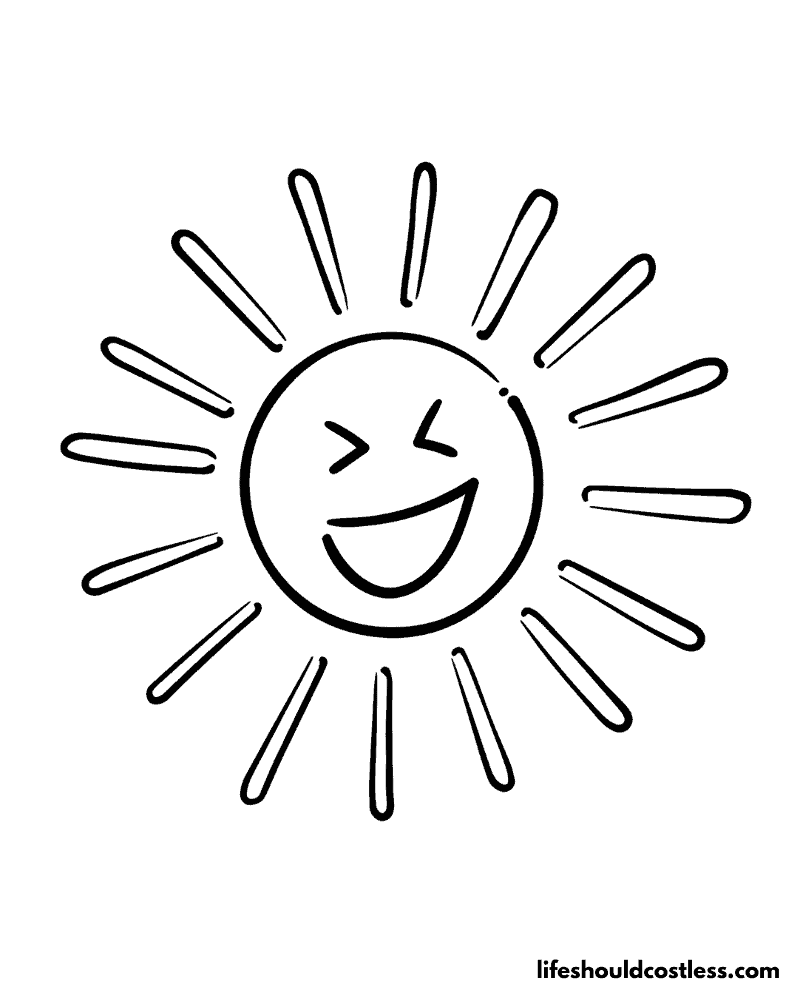 Sun coloring pages free printable pdf templates