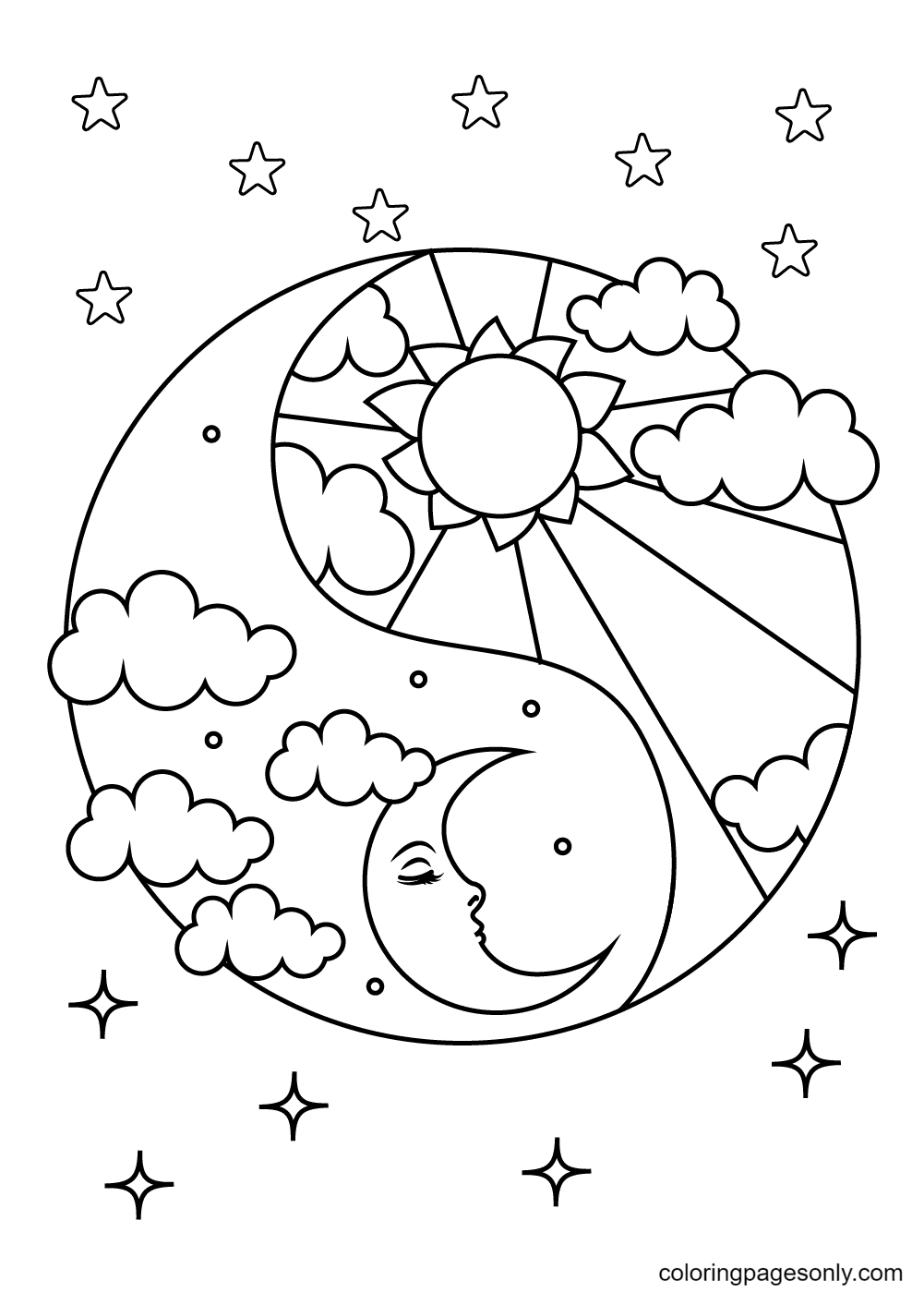 Sun coloring pages printable for free download