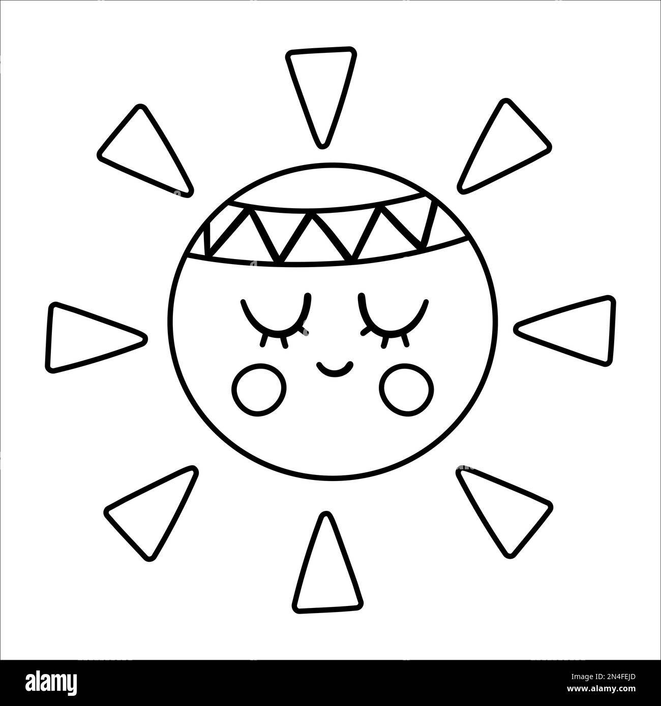 Drawing cute smiling cartoon sun hi