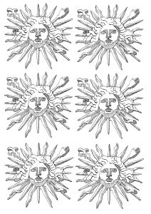 Sun coloring pages for adults kids