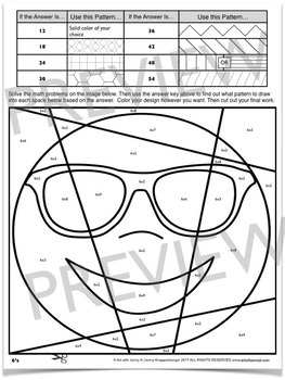 Emoji math facts times tables review coloring pages emoji coloring sheets