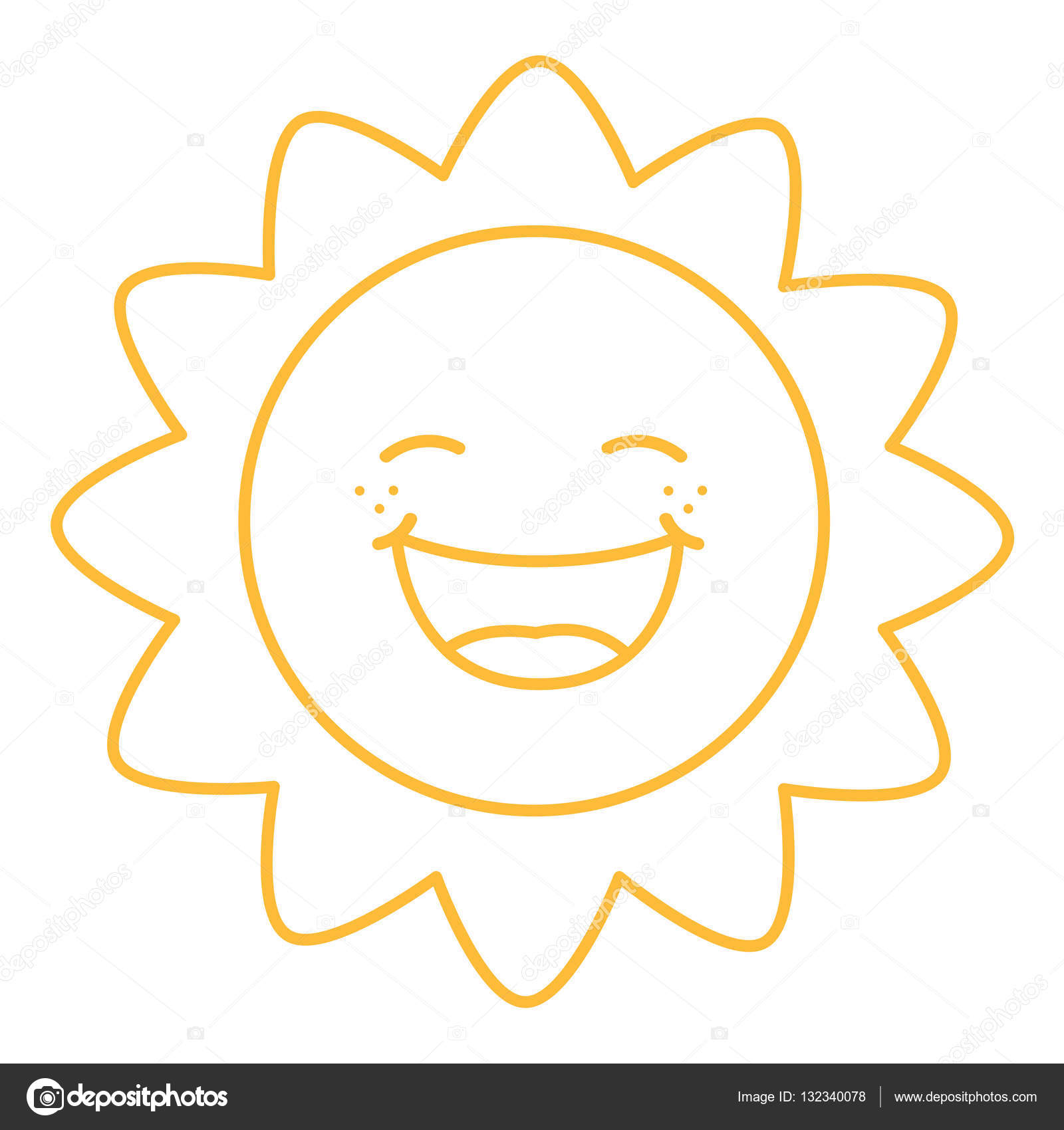 Coloring page illustration of cartoon sun stock vector by yusufdemirci